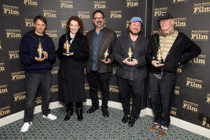 SANTA BARBARA, CALIFORNIA - FEBRUARY 10: <> on February 10, 2025 in Santa Barbara, California. (Photo by Rebecca Sapp/Getty Images for Santa Barbara International Film Festival) Jaques-Audiar-Sean-Baker-Brady-Corbet-Coraline-Fargeat-James-Mangold.jpg24 Febbraio 2025